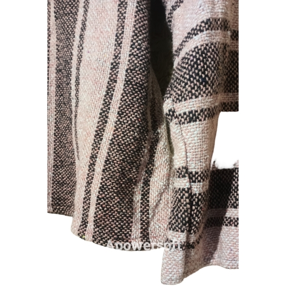 Mr. Baja Mexican Poncho Hoodie Fleece inside Pink Gray Large - Picture 4 of 13